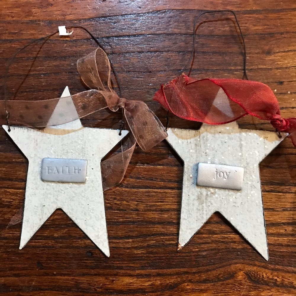 ⭐️Primitive Country Tin Glitter Stars